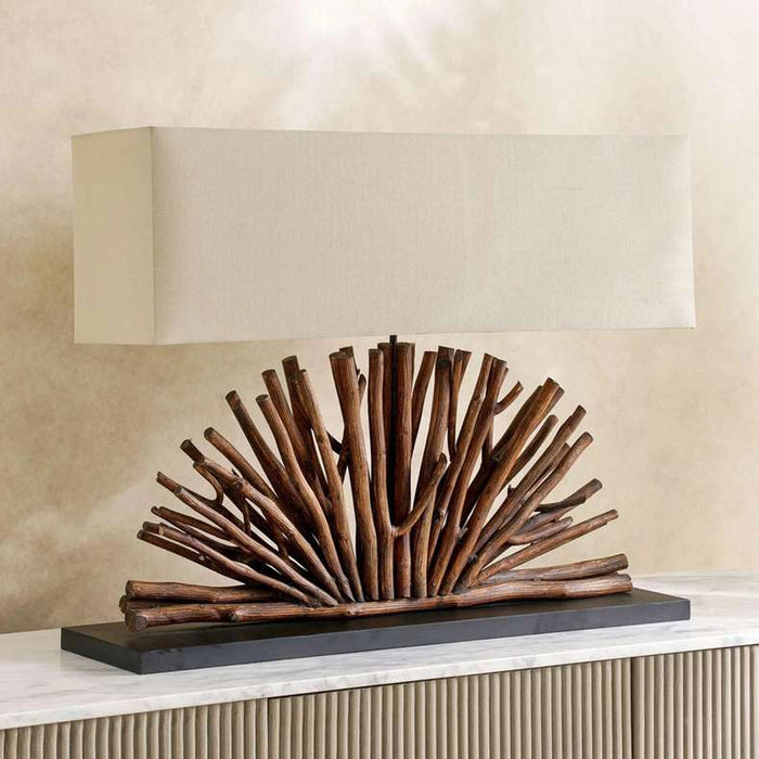 Shasley E27 Wooden Art Table Lamp 80X20X62Cm - Natural