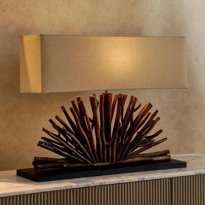 Shasley E27 Wooden Art Table Lamp 80X20X62Cm - Natural