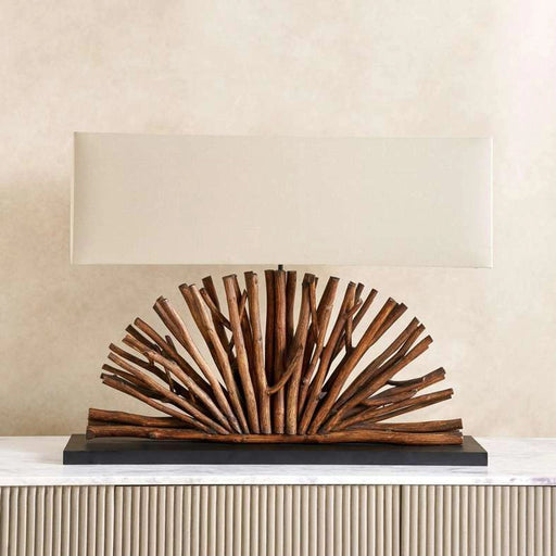 Shasley E27 Wooden Art Table Lamp 80X20X62Cm - Natural PAN HOME