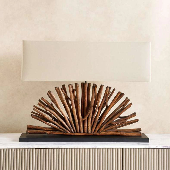 Shasley E27 Wooden Art Table Lamp 80X20X62Cm - Natural