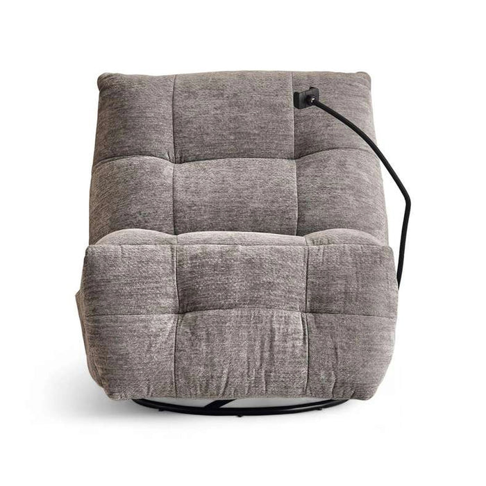 Shaw Single Seater Recliner With Swivel ( Phone Stand)- Light Grey