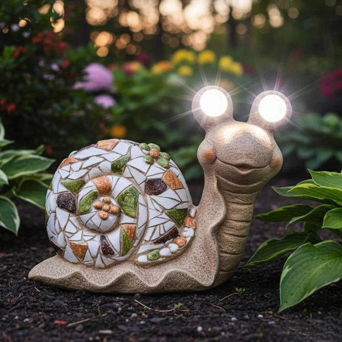 Sheldon Magnesia Snail Wih Solar 38X17.5X28.5Cm - Beige