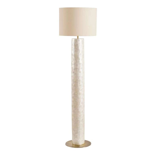 Shelley E27 Natural Capiz Floor Lamp Dia 42X154Cm - White Pan Home