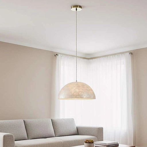 Shelley E27 Natural Capiz Pendant Lamp 45X25Cm - White PAN HOME