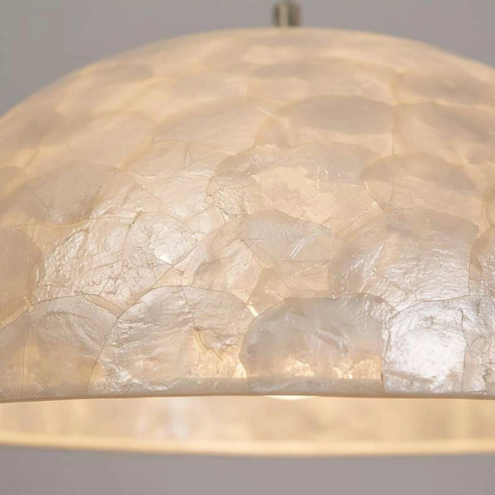 Shelley E27 Natural Capiz Pendant Lamp 45X25Cm - White