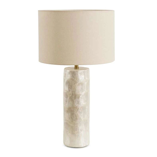 Shelley E27 Natural Capiz Table Lamp Dia 30X54Cm - White PAN HOME