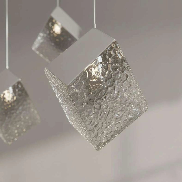 Sherton 5-Light G9 Cube Glass Pendant Lamp 115X23X178Cm - Chrome