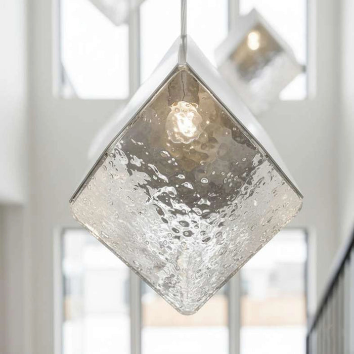Sherton 5-Light G9 Cube Glass Pendant Lamp 60X178Cm - Chrome