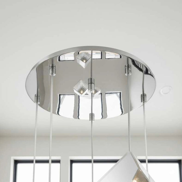 Sherton 5-Light G9 Cube Glass Pendant Lamp 60X178Cm - Chrome