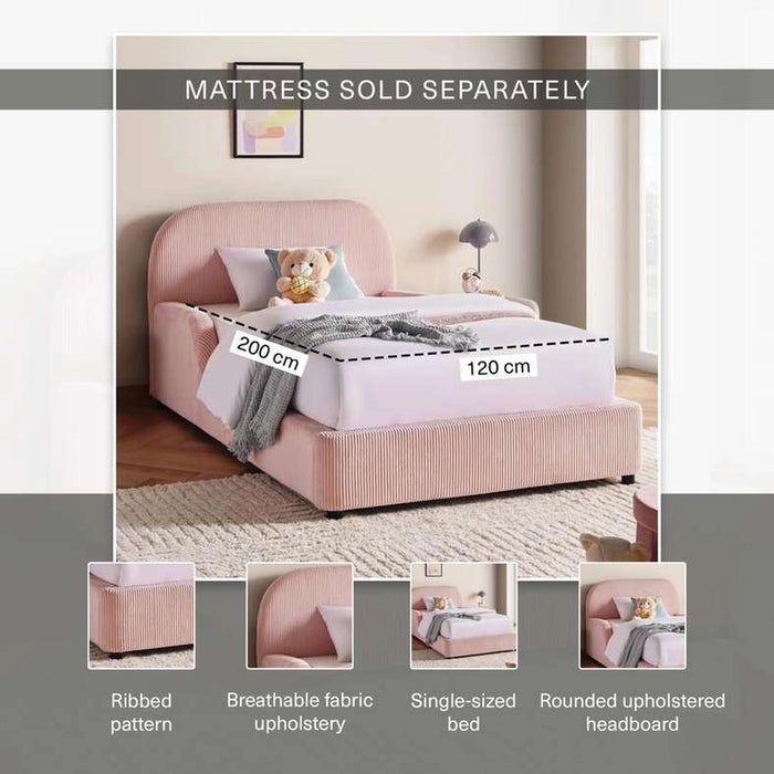 Shimon Kids Single Bed 120X200 Cm - Pink