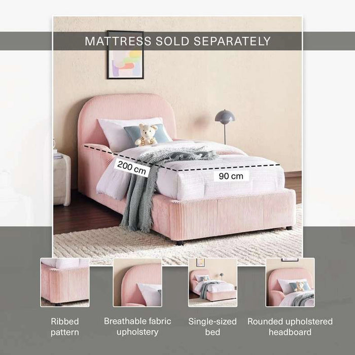 Shimon Kids Single Bed 90X200 Cm - Pink