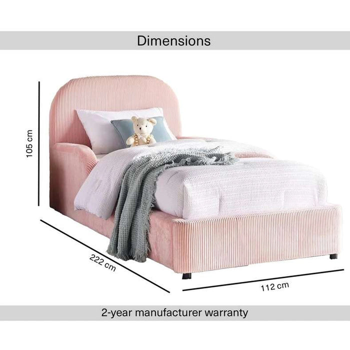 Shimon Kids Single Bed 90X200 Cm - Pink