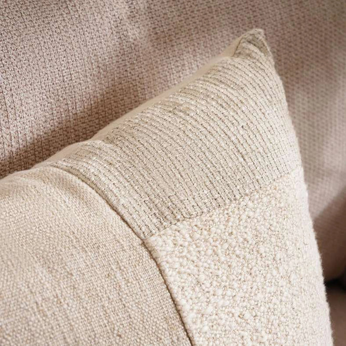 Shirley Patch Work Textured Filled Cushion 50X50Cm - Natural