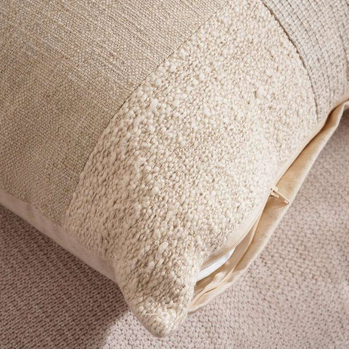 Shirley Patch Work Textured Filled Cushion 50X50Cm - Natural