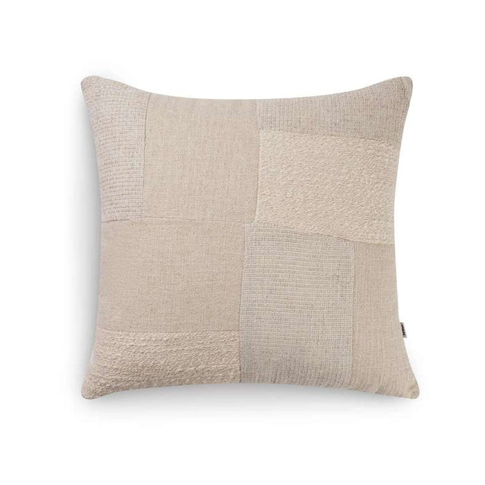 Shirley Patch Work Textured Filled Cushion 50X50Cm - Natural