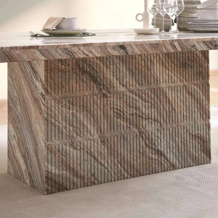 Sicily 8 Seater Dining Table Marble - Beige Brown