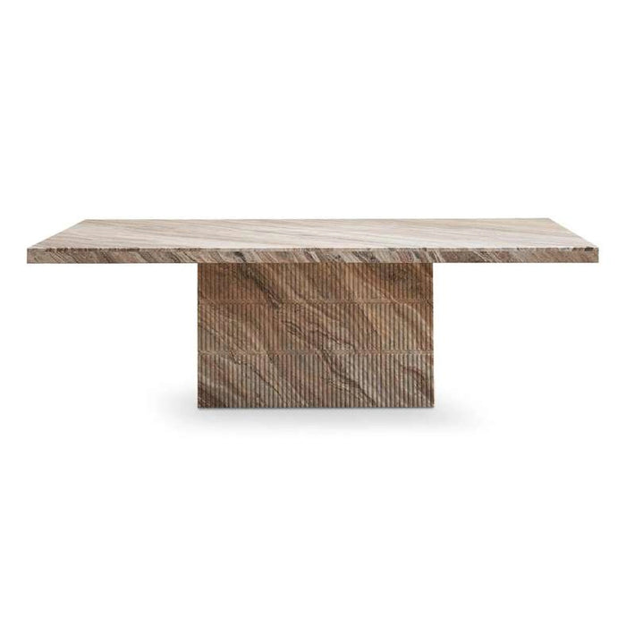 Sicily 8 Seater Dining Table Marble - Beige Brown