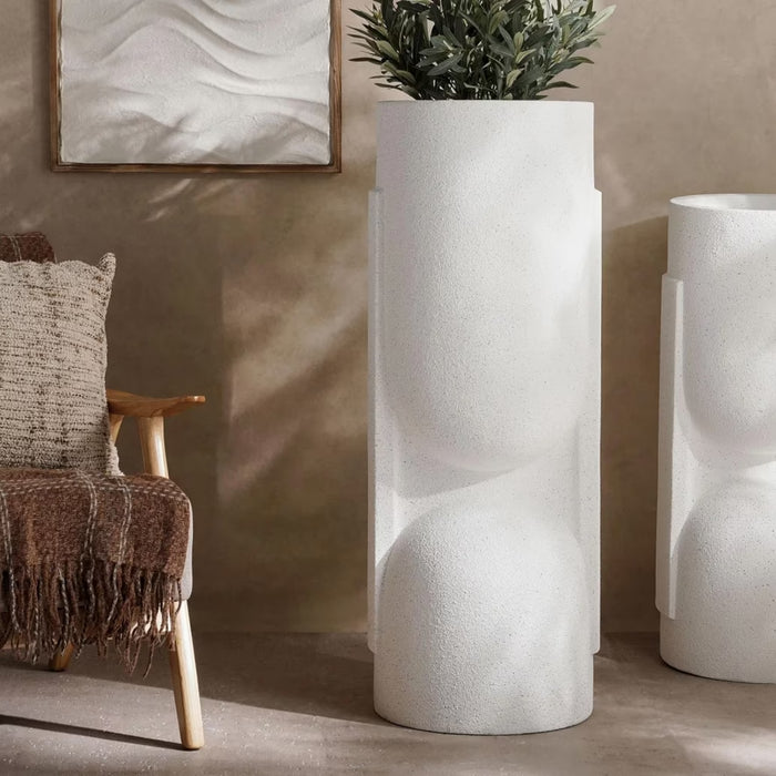 Sienna Polyresin Vase 40X40X111Cm- White