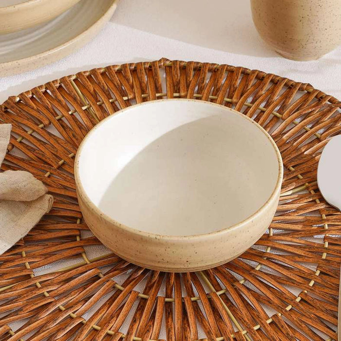 Sienna Spiral Stoneware Cereal Bowl Dia15Cm --White & Light Brown