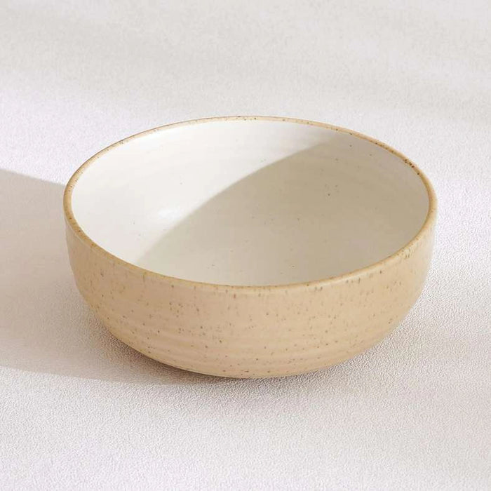 Sienna Spiral Stoneware Cereal Bowl Dia15Cm --White & Light Brown
