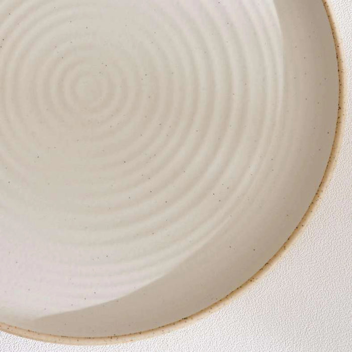 Sienna Spiral Stoneware Dinner Plate Dia26Cm -White & Light Brown