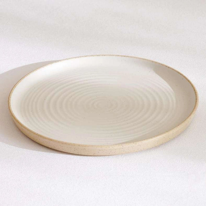 Sienna Spiral Stoneware Dinner Plate Dia26Cm -White & Light Brown