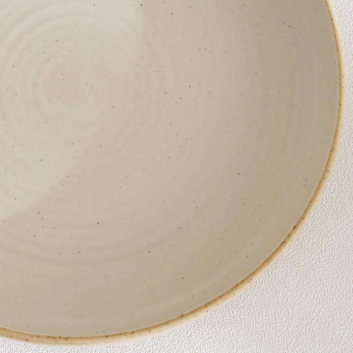 Sienna Spiral Stoneware Salad Bowl Dia22Cm --White & Light Brown