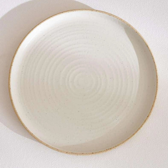 Sienna Spiral Stoneware Side Plate Dia21Cm -White & Light Brown