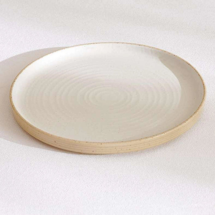 Sienna Spiral Stoneware Side Plate Dia21Cm -White & Light Brown