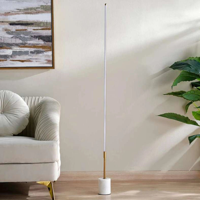 Siera Integrated Led 14W Marble Base Floor Lamp 10X150Cm - Brass