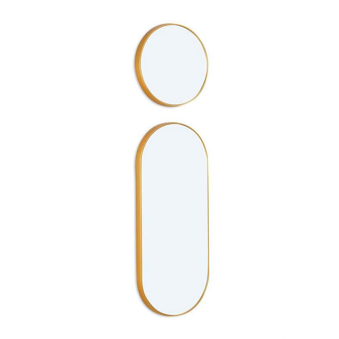 Sierra Set Of 2 Oval And Round Plastic Wall Mirrors 30X3X30Cm, 30X3X71Cm - Gold
