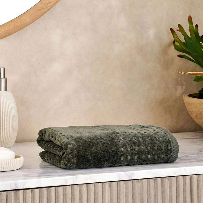 Siesta Velour Hand Towel 50X90Cm - Green