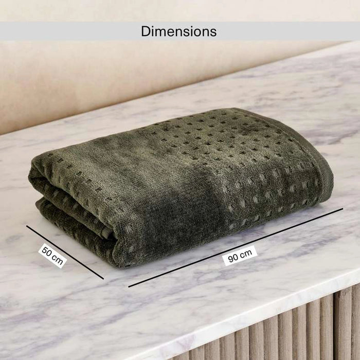 Siesta Velour Hand Towel 50X90Cm - Green