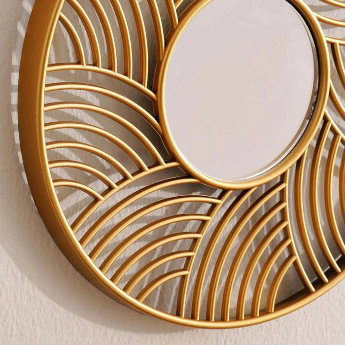 Signa Set Of 3 Decorative Round Plastic Mirrors 25X2X25cm-Gold Pan Home