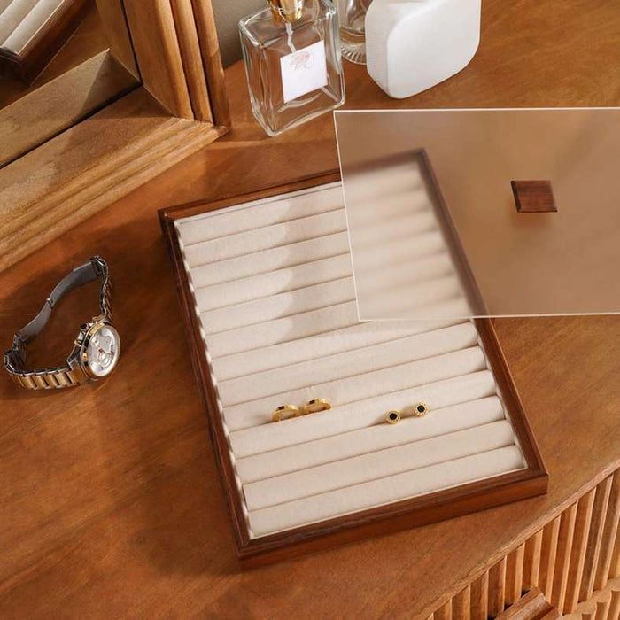 Signature B Jewellery Organiser With Acrylic Lid 25X18X2.6Cm-Black Walnut