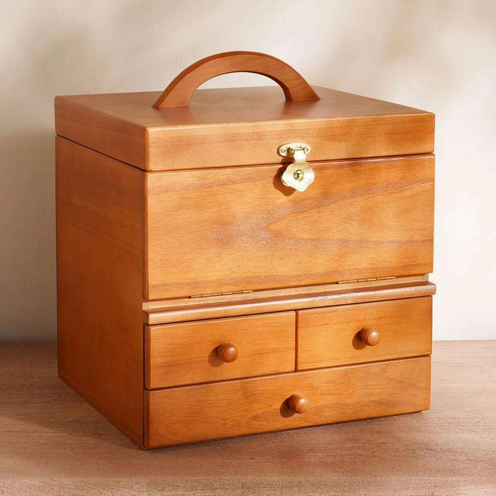 Signature Large Jewellery Organiser With 4 Drawer And Mirror 28.7X27X34.2Cm-Natural Gloss
