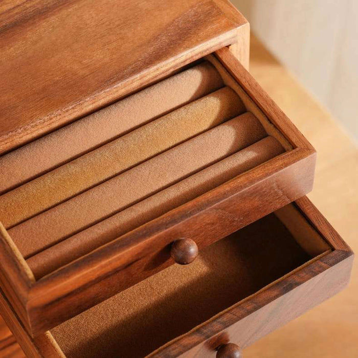 Signature Large Jewellery Organiser With Door 16X15X23Cm-Natural Walnut