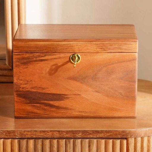 Signature Large Jewellery Organiser With Door 16X15X23Cm-Natural Walnut PAN HOME