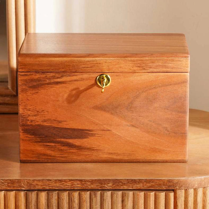 Signature Large Jewellery Organiser With Door 16X15X23Cm-Natural Walnut