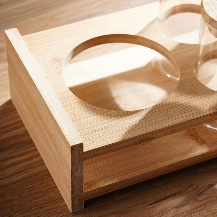 Silas 5-Piece Jar Set With Bamboo Stand - Clear