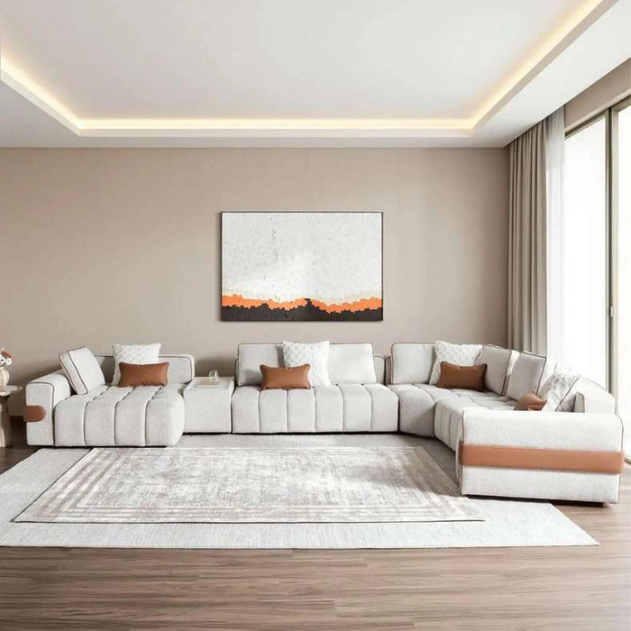 Silken Embarce Corner Sofa Set- Beige