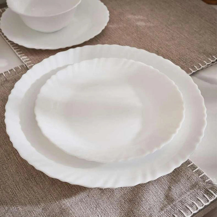 Simplicity 12-Piece Opal Dinner Set - White Pan Home