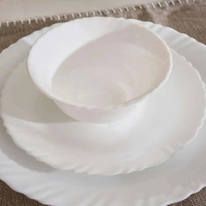 Simplicity 12-Piece Opal Dinner Set - White Pan Home