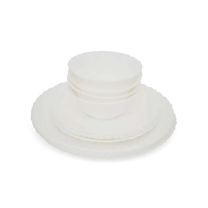 Simplicity 12-Piece Opal Dinner Set - White Pan Home