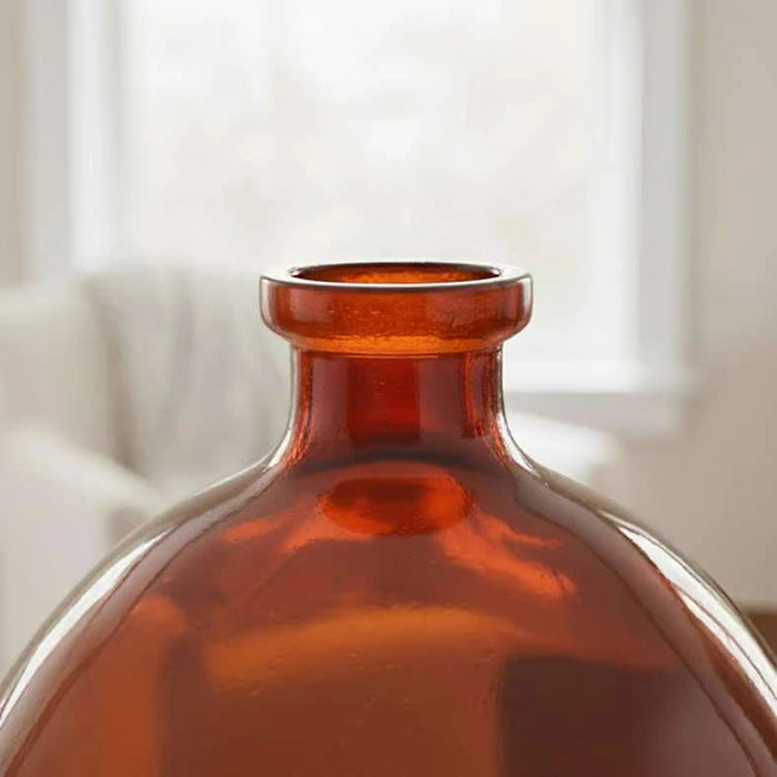 Simplicity Recycled Glass Vase 20X20X23Cm- Brown