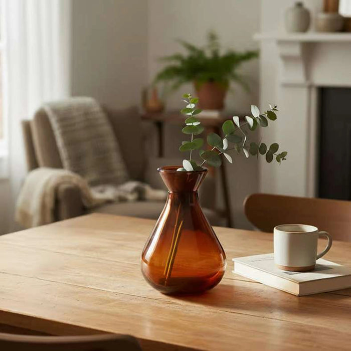 Simplicity Recycled Glass Vase 7.3X7.3X10.7Cm -Brown