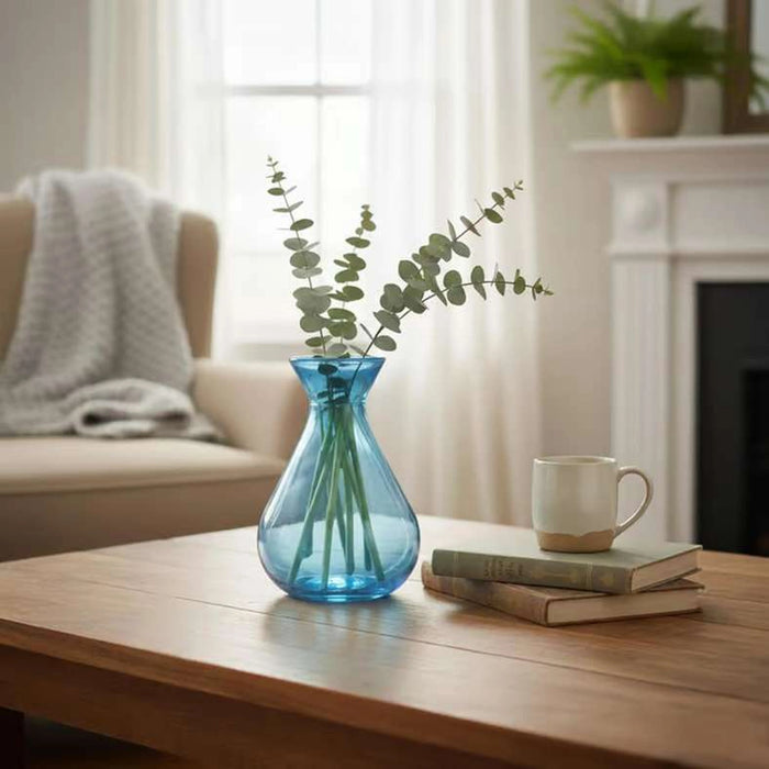 Simplicity Recycled Glass Vase 7.3X7.3X10.7Cm -Light Blue
