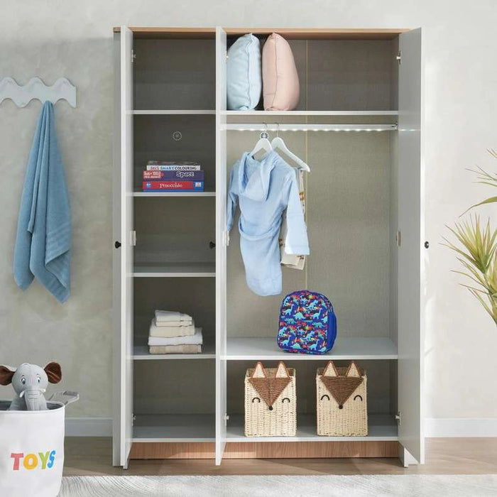 Sirius Kids 3 Door Wardrobe - Grey And Oak