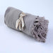 Skyla Knotted Fringed Throw Beige Pan Home