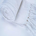 Skyla Knotted Fringed Throw White Pan Home